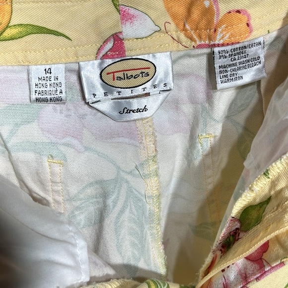 Talbots Women’s Floral Crop Pants Stretch Size 14 - Picture 5 of 6